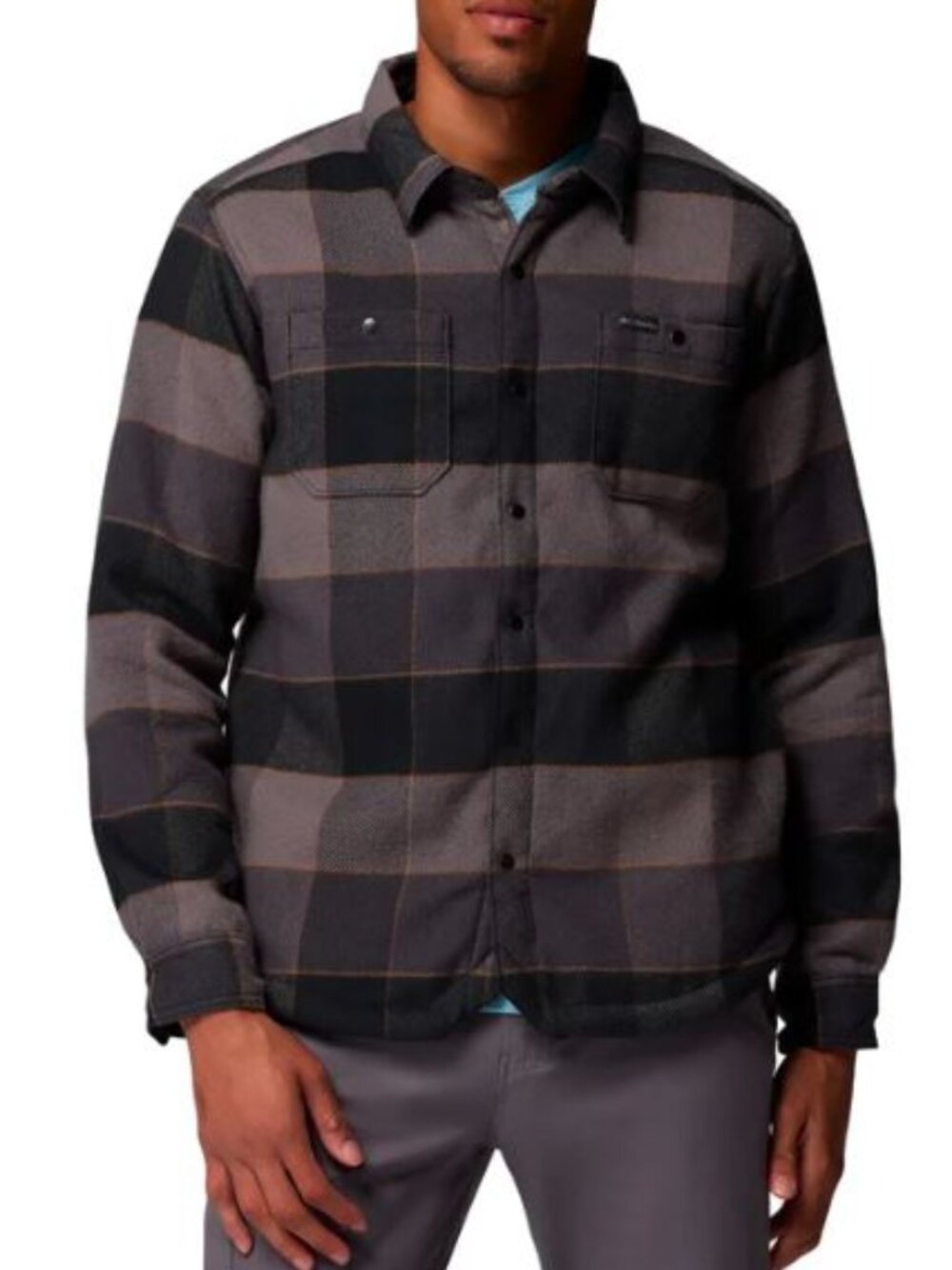 Columbia Men's Shirt Jacket, Color: Black, Size: M- L- XL- XXL
